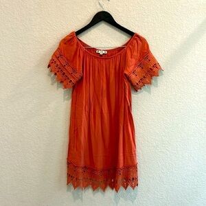 Iris botique orange mini dress size Large